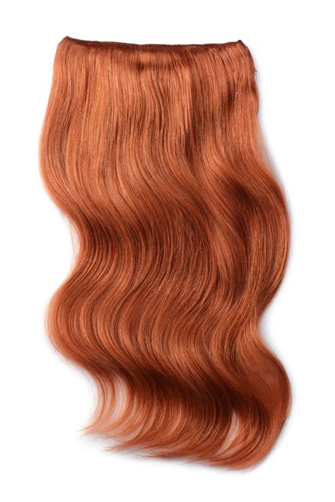 Quad Wefted Remy Clip in One Piece Human Hair Extensions - StrawberryGinger Blonde (27) From 110. . Clip in hair extensions ginger